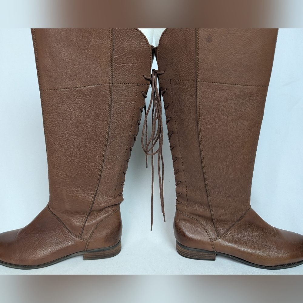J. Jill Tall Lace Up Distressed Leather Boots - Picture 7 of 12